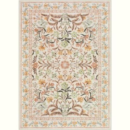 Lahome Machine Washable Gradient Border Wave Floor Mat-soft Carpet For Living Room, Bedroom, Or Entryway-brown Yellow-5'1"x7'