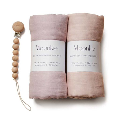 Muslin Swaddle Blanket (Blush/Soft Mauve)