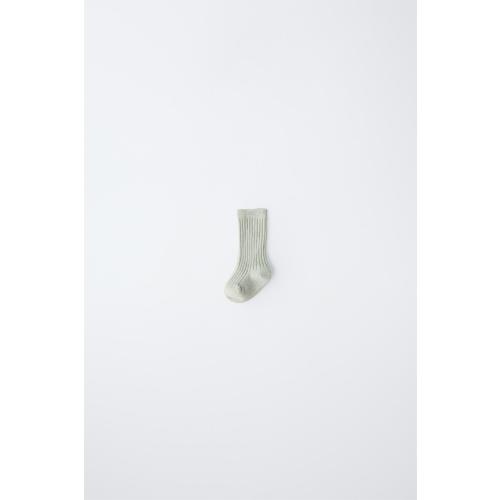 RIBBED COTTON AND SILK SOCKS