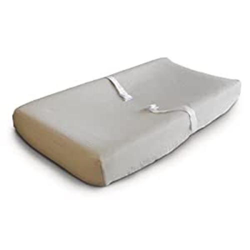 Mushie Extra Soft Muslin Fitted Changing Pad Cover (color: Fog)