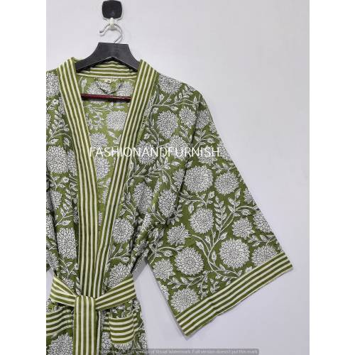 100% Cotton kimono Robes, Pure cotton Kimono, Block Print Cotton Kimono, Festival Clothing, Kimono Kaftan, Oriental Robe, Women's robes # 06