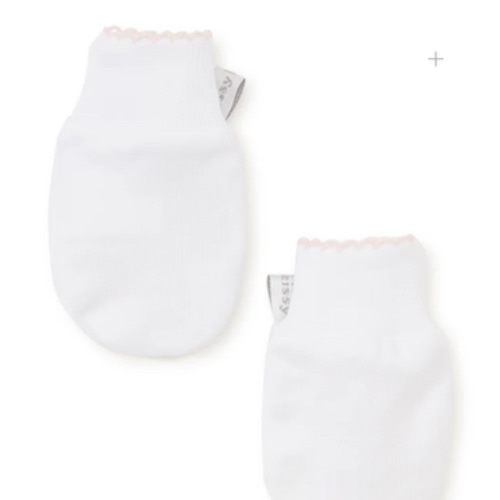 White/Pink Kissy Basics Mittens
