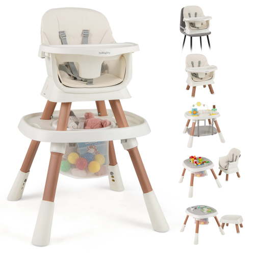 Gymax 16-in-1 Baby High Chair w/ Activity Center Booster Seat Building Block Table White - Walmart.ca