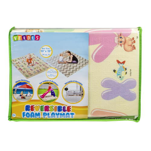Verdes Jumbo Reversible Foldable Mat ABC/Stripe - Ages 12 Months and up