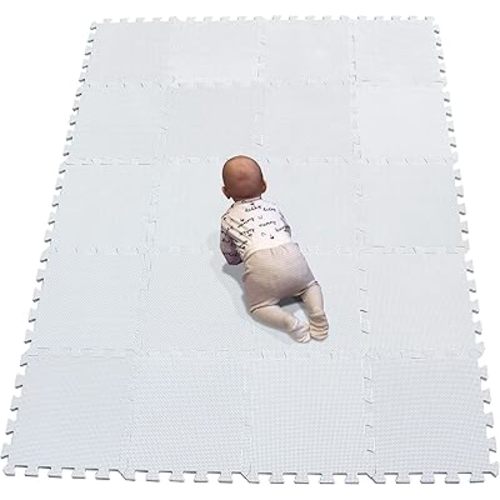 YIMINYUER® 20 Tiles (30cm×30cm×1cm Each Tile) Baby Soft Puzzle Play Mats, Kids Thick EVA Foam Floor, Toddlers & Children's Soft Interlocking Mat R01G301020