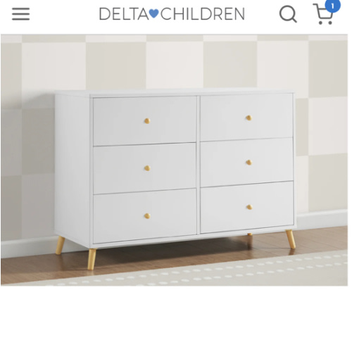 Essex 6 Drawer Dresser with Interlocking Drawers | Delta Children