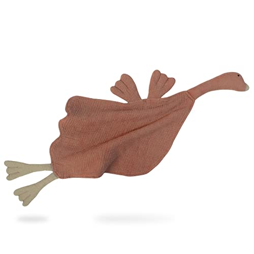 Lulu moon Muslin Loveys for Babies - Baby Security Blanket for Unisex - Goose Lovie - 25"x 11" Brownie