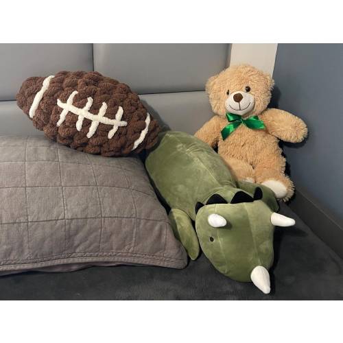 Football Crochet Throw Pillow