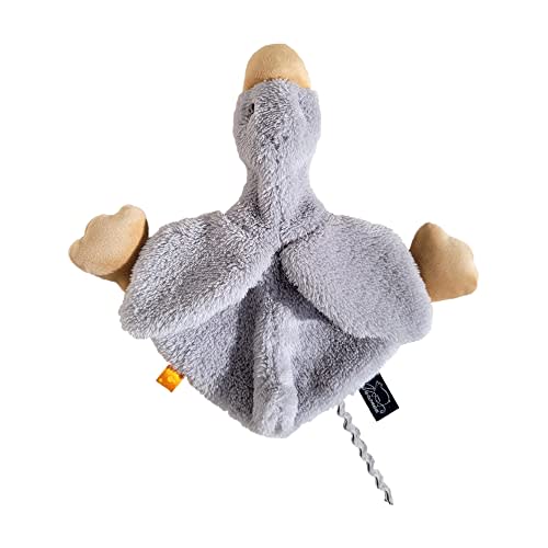Veronea Helga The Goose, Pacifier Holder, Security Blanket Lovey, Infant Stuffed Toy, 9.8 Inches (Pack of 1) (Sky Grey)