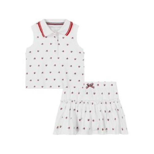 Baby Girl 2-Piece Sleeveless Pique Polo and Bloomer Shorts Set