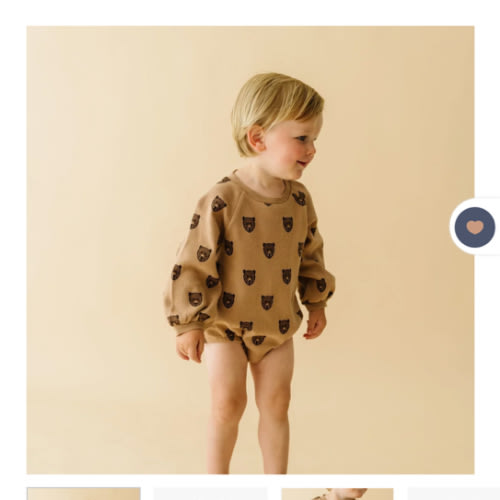Organic Bubble Romper - Wild Bear | Makemake Organics