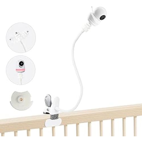 Baby Monitor Mount Holder Compatible with Babysense HD S2/V43/MaxView and Other Baby Monitor Camera with 1/4" Threaded Hole, 16 inches Flexible Clip Clamp Mount Without Tools or Damage
