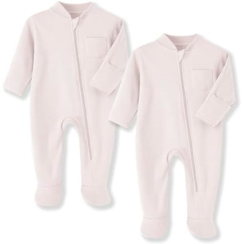 Eleven's Kingdom Baby 6-9 mos Sleep and Play,Baby Cotton Pajamas with Mitten Cuffs, 2 Way Zipper Footed Sleeper