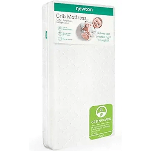 Newton Baby Crib Mattress and Toddler Bed - 100% Breathable Proven to Reduce Suffocation Risk, 100% Washable, 2-Stage, Non-Toxic Better Than Organic, Removable Cover - Deluxe 5.5" Thick- White