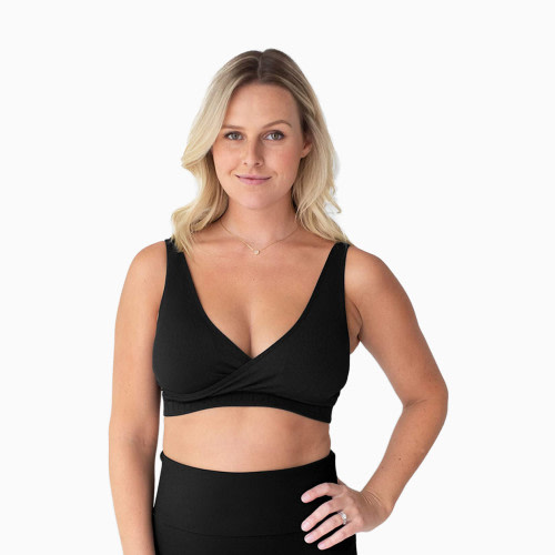 Kindred Bravely Sublime Adjustable Crossover Nursing Bra For Breastfeeding - Black, Medium