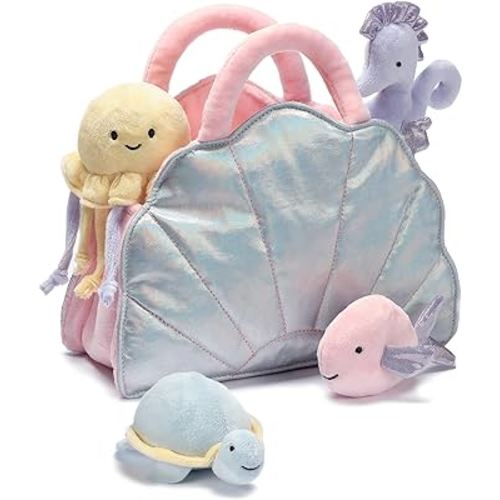 Lambs & Ivy Interactive Aquatic/Sea Shell Plush with Stuffed Animal Toys