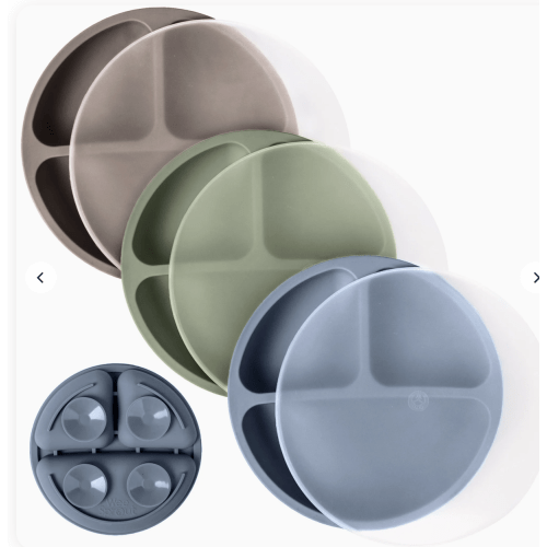 Silicone Suction Plates with Lids | WeeSprout