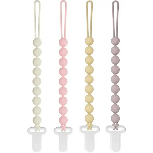Pacifier Clips Baby Girls - Draklary 4 Pack Paci Clip Silicone Soothe Baby Binky Holder for Newborn Essentials Shower Birthday Gift Scenes