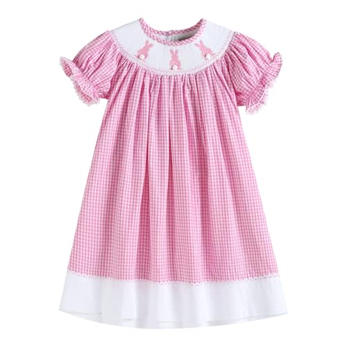 Lil cactus Baby and Girls Smocked Easter Bunny Bishop Dress