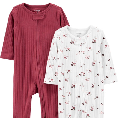 Simple Joys by Carter's baby-boys 2-pack 2-way Zip Textured Sleep and Play