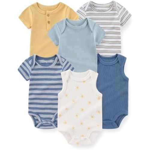 Fashion Baby Boy Girl Bodysuits 6-Pack Casual Cotton Soft Infants Outfit New born Clothes