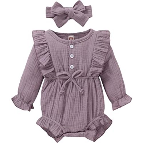 Newborn Baby Girl Clothes Romper Cotton Long Sleeve Romper Solid Infant Jumpsuit Fall Winter Baby Clothes Outfits