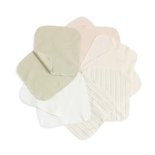 Reusable Colored Organics Baby Washcloths, Soft Absorbent Organic Cotton Washable Saliva Towel Face Wipes,Face Towel, Natural Baby Wipes for Sensitive Skin (Multicolor, 10 Pack)