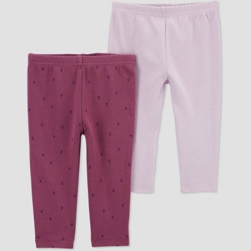 Carter's Just One You® Baby Girls' 2pk Floral Pants, Color: Pink | Purple, Size: 3M