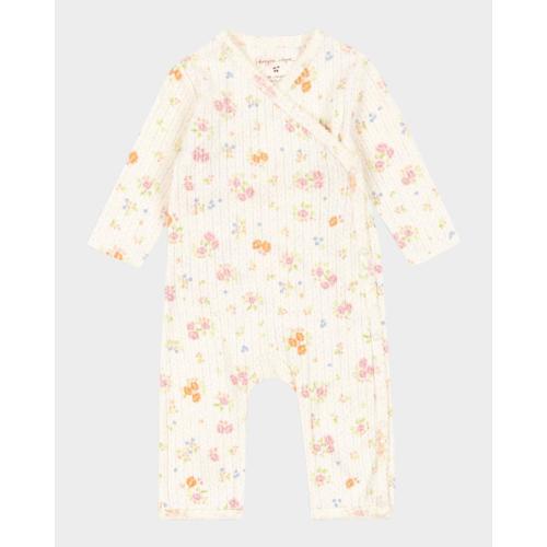 Minnie Floral Cotton One-Piece Coverall, Size Preemie-6M