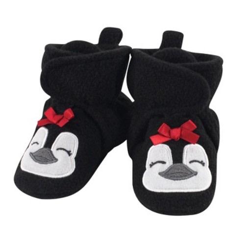 Hudson Baby Infant and Toddler Girl Cozy Fleece Booties, Girl Penguin, Size: 0-6 months