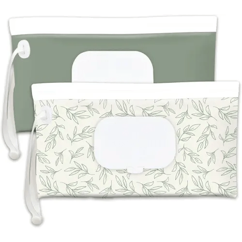Baby wipes dispenser，portable baby wipes holder for outdoor, Refillable baby wipes container, on the go wet wipe pouch for travel, resuable wipes dispenser for hiking (sage)