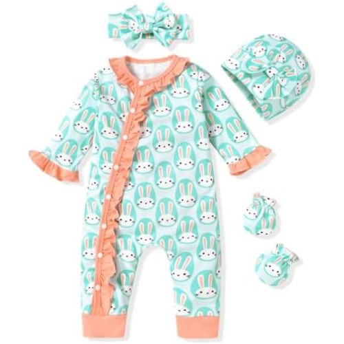 Aalizzwell Baby Girls Romper Outfit Fall Winter Clothes with Accessories