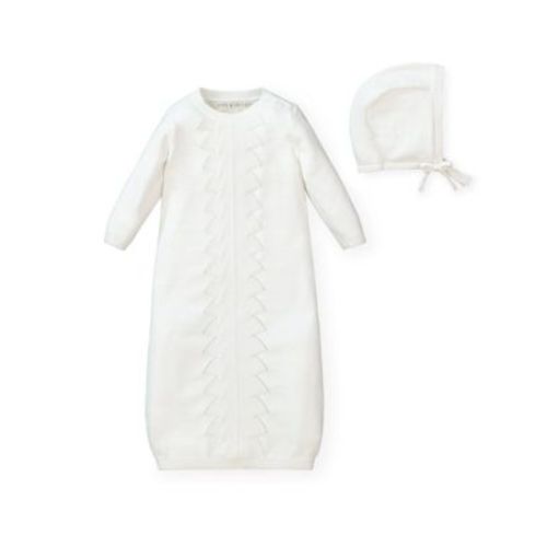 Baby Boys Baby Sweater Gown and Bonnet Set