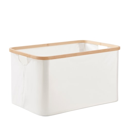 Better Homes & Gardens Ivory Collapsible Canvas Laundry Basket, 21" x 14" x 12"