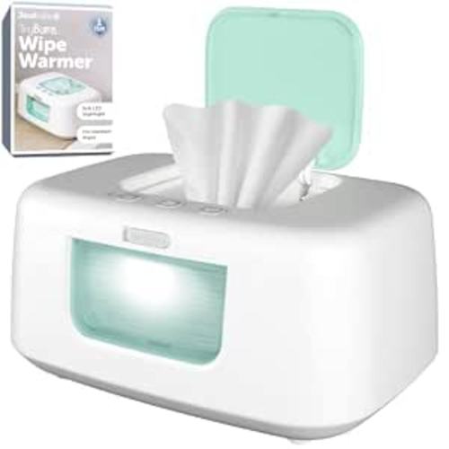 Jool Baby TinyBums Wipe Warmer & Dispenser with Nightlight – On/Off Switch, Large Capacity (Aqua)