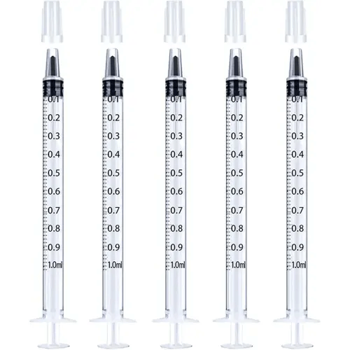 30Pcs 1ml Syringes with Caps Oral Dispenser Individually Sterile Warpped for Medicine Dropper, Colostrum Collect Feeding Pets, Measuring Liquids, Scientific Labs, Plant Watering