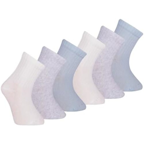 Bella Seamless-Toe Turkish Cotton Ribbed Crew Socks - Stylish and Cozy 6-Pack Baby & Toddler Socks