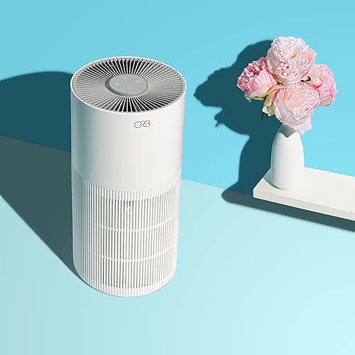 ORB 2-in-1 Air Purifier & Humidifier Combo for Bedroom – True HEPA Filter, Quiet, Auto Mode, No Mist, Removes Dust Smoke Odors Pet Dander, Top Fill, Covers 500 Sq Ft