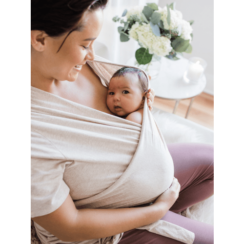 Organic Cotton Skin to Skin Short Sleeve Wrap Top | Oatmeal Heather – Kindred Bravely