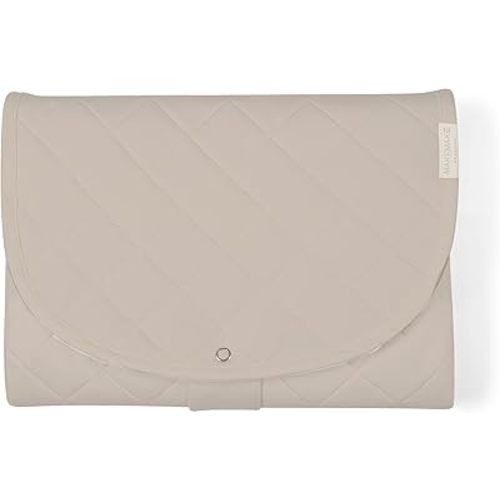 Makemake Organics Organic Portable Changing Pad GOTS Certified Organic Cotton Fill Portable Diaper Changing Mat Diaper Clutch Changing Station Kit Compact Travel Pad (33"x34", Solid Pecan)