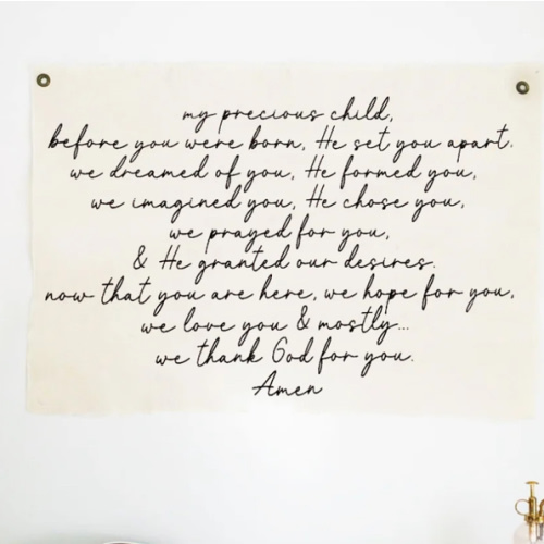 My Precious Child Prayer Canvas Flag – OUR HOUSE ABOVE