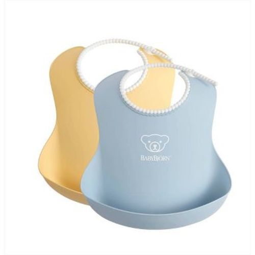 BabyBjorn BABYBJÖRN Baby Bib - 2pk - Yellow/Powder Blue