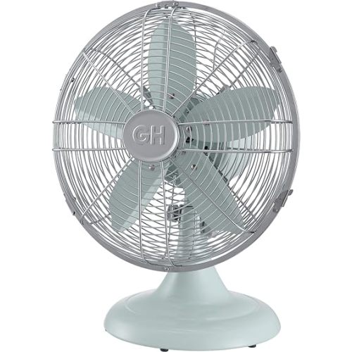 Good Housekeeping All-Metal (92604) Oscillating 12" Retro Desk Office Table Fan (Breezewave)