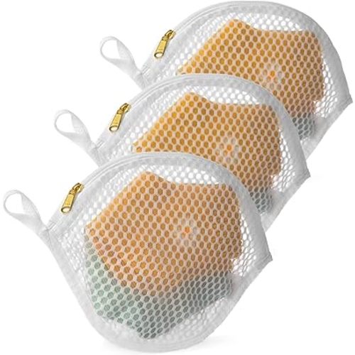 3 Packs Delicate Laundry Bags for Reusable Socks、Face Masks and Makeup Remover Pads,Fine Mesh Wash Bags,Use YKK Zipper, with Hanger Loop, Portable Laundry Bag (3 Small)