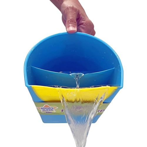 Mighty Clean Baby Shampoo Rinse Cup | Baby Bath Rinser Pail to Wash Hair and Wash Out Shampoo by Protecting Infant Eyes - Kids Bathing Without TEARS