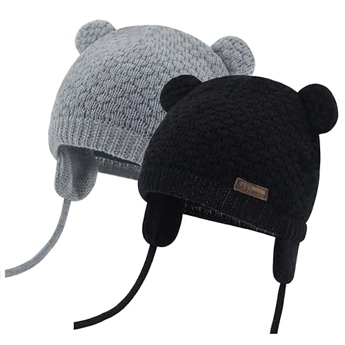Duoyeree Kids Baby Hat Soft Warm Cable Knit Beanie Toddler Girl Fall Winter Hats