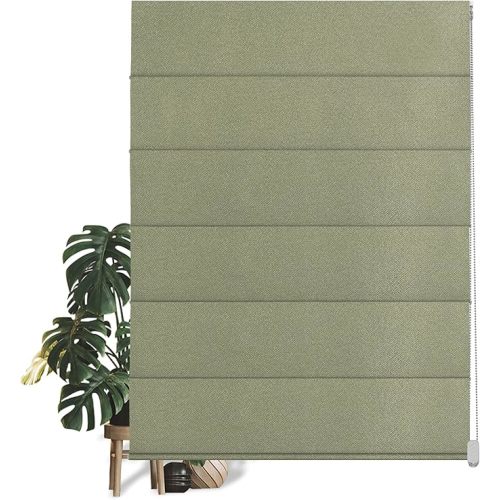 Blackout Roman Shades (Green 60" W x 48" H)