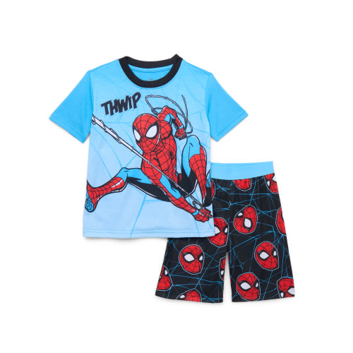 Spider-Man Boys Graphic Print Tee and Shorts Sleep Set, 2-Piece, Sizes 4-12