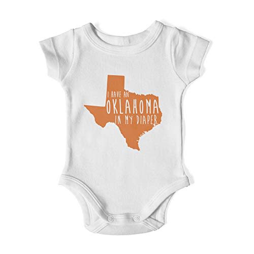 In My Diaper I Have an Oklahoma - Texas Rival Sports Fans Baby One Piece