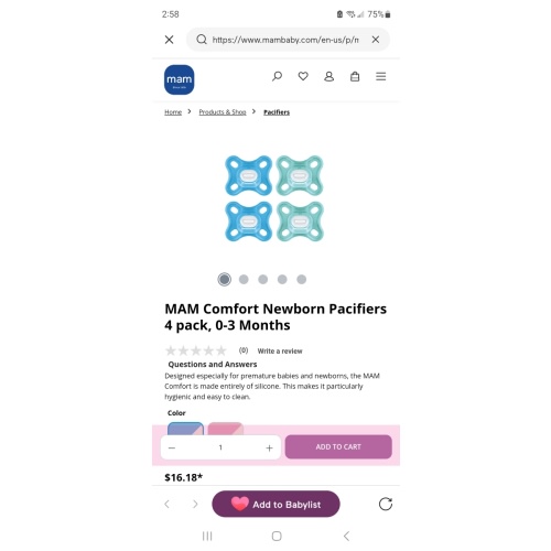 MAM Comfort Pacifier | MAM Baby